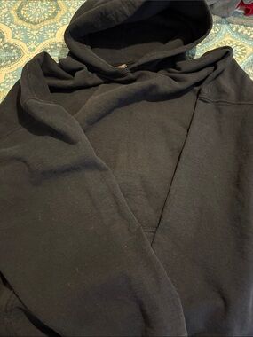 Gildan Black Men's Hooded Crewneck Sweatshirt 3XL no strings